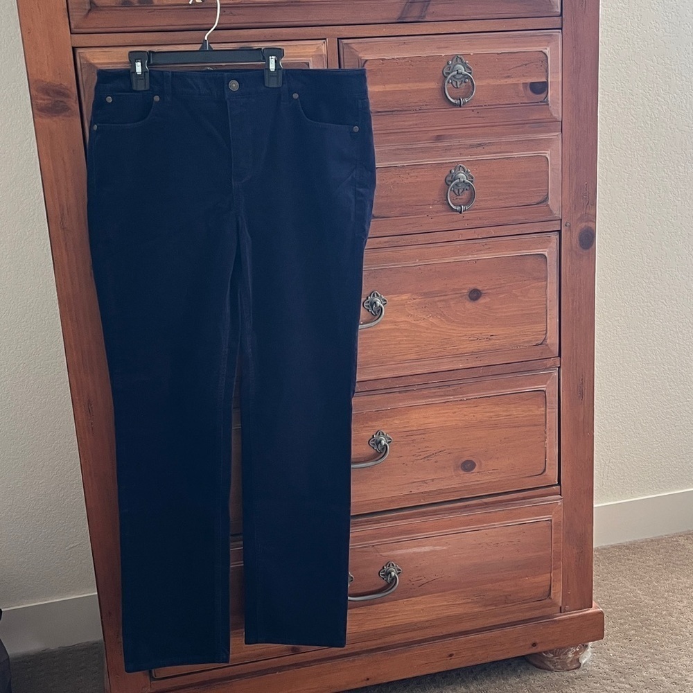 Talbots Flawless Five Pocket Dark Blue Corduroy Pants Size 12 NWOT